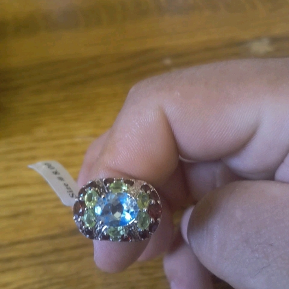 Elegant Sterling Silver and Blue Gemstone Ring